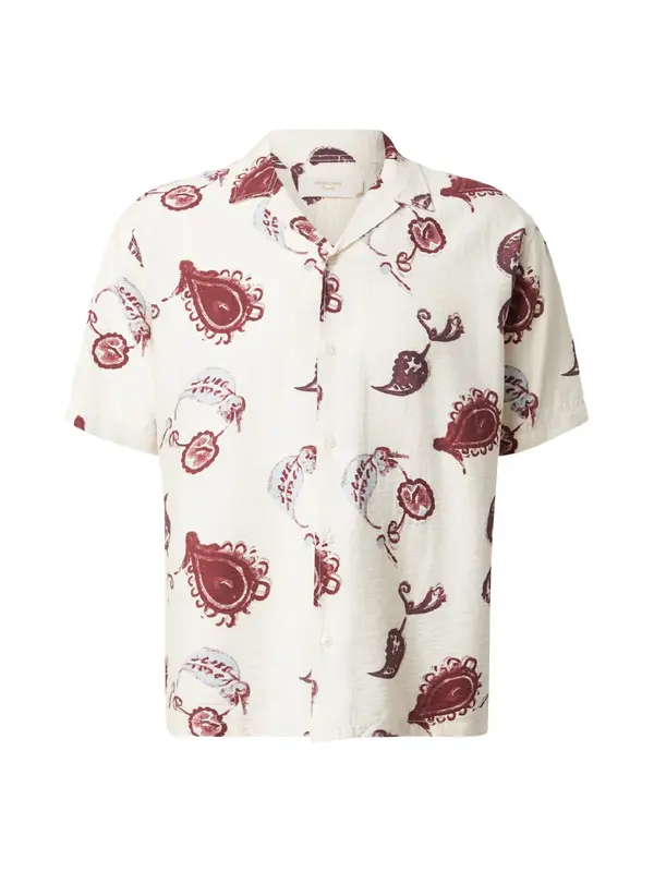 JACK & JONES JACK & JONES Srajca 'JORMAINE'  pastelno modra / temno rdeča / bela