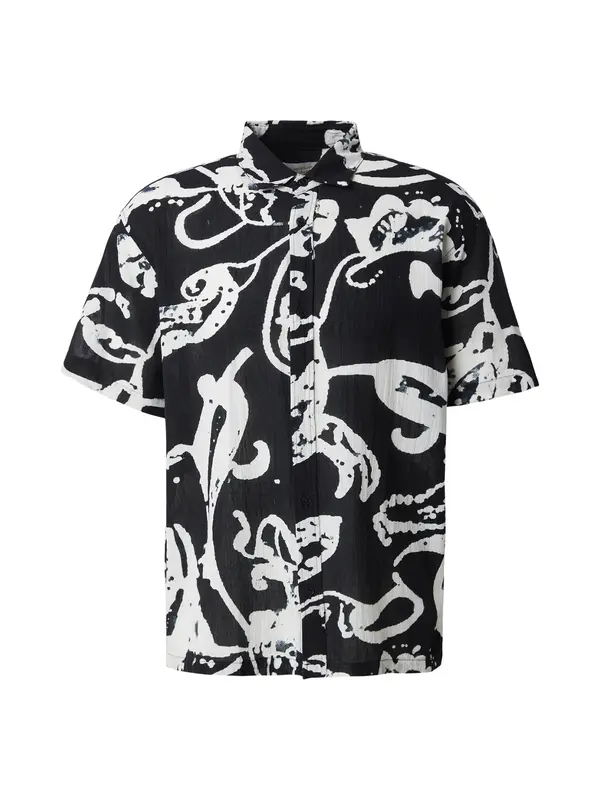 JACK & JONES JACK & JONES Srajca 'JORMONTAUK'  črna / bela