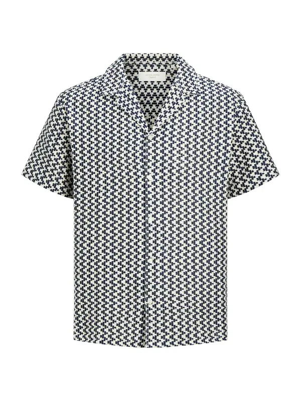 JACK & JONES JACK & JONES Srajca 'JORMONTAUK'  nočno modra / bela