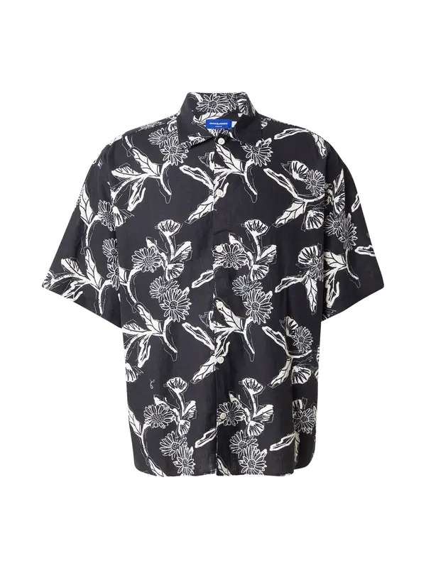 JACK & JONES JACK & JONES Srajca 'JORPAROS'  črna / bela