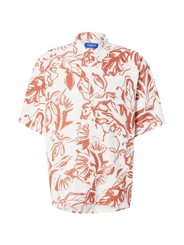 JACK & JONES JACK & JONES Srajca 'JORPAROS'  rjasto rjava / bela