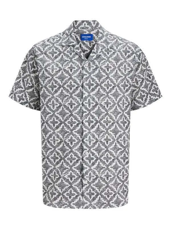 JACK & JONES JACK & JONES Srajca 'JORSeersucker'  črna / bela