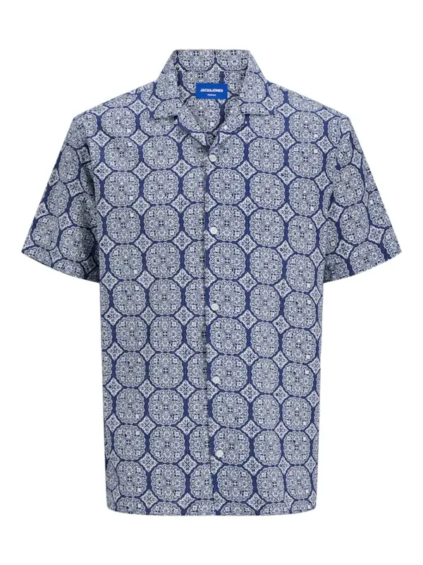 JACK & JONES JACK & JONES Srajca 'JORSeersucker'  mornarska / bela