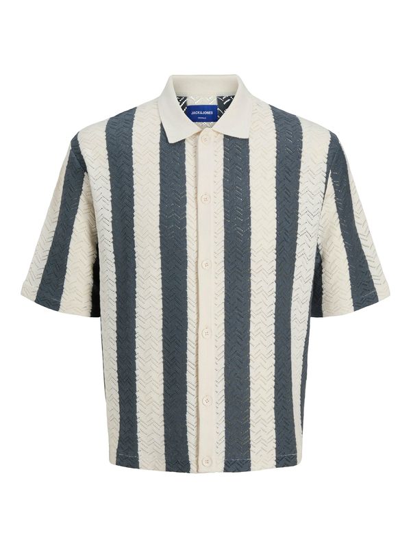 JACK & JONES JACK & JONES Srajca 'JORTYLER'  petrol / naravno bela