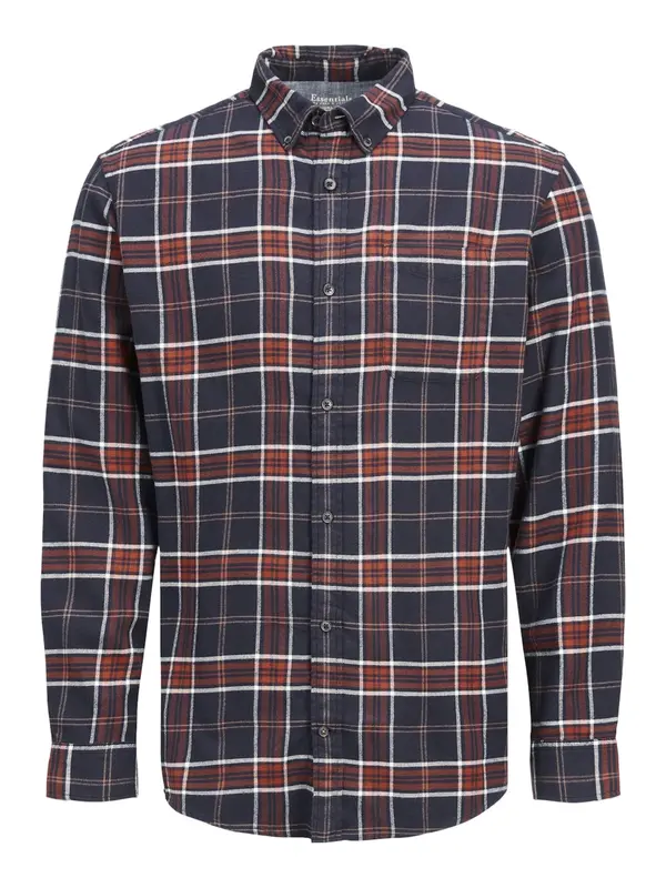 JACK & JONES JACK & JONES Srajca 'Joshua Buffalo'  marine / oranžna / bela