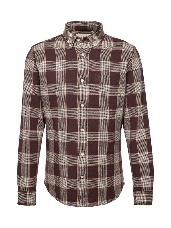 JACK & JONES JACK & JONES Srajca 'JPRBLUBROOK'  svetlo bež / umbra / temno rjava