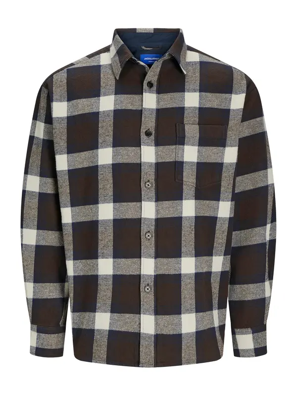 JACK & JONES JACK & JONES Srajca 'JWHFREDERIKSBERG'  ecru / marine / čokolada