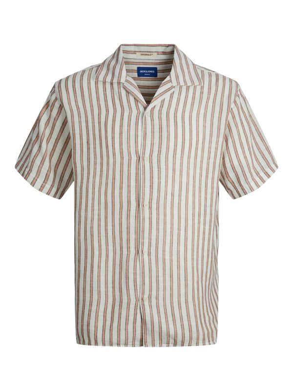 JACK & JONES JACK & JONES Srajca 'NOTO'  pastelno oranžna / črna / off-bela