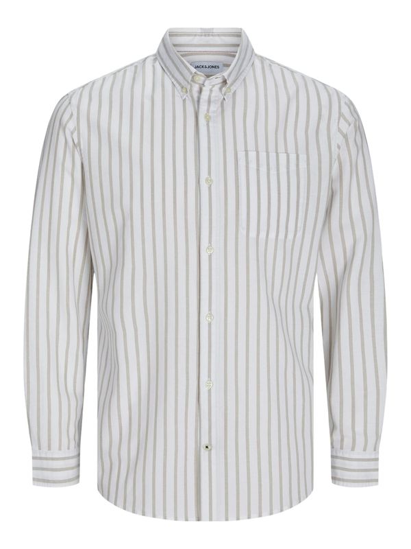 JACK & JONES JACK & JONES Srajca 'OXFORD'  temno bež / temno siva