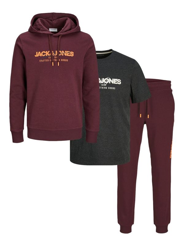 JACK & JONES JACK & JONES Trenirka za tek 'Alvis'  antracit / oranžna / vinsko rdeča / bela