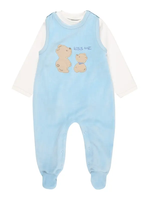 JACKY JACKY Pajac/bodi 'BASIC LINE Newborn'  svetlo modra / bela