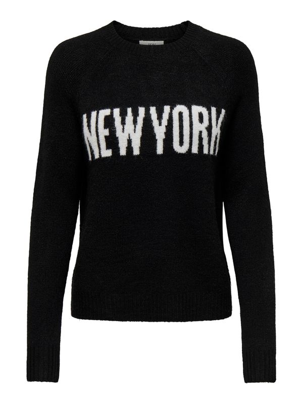 JDY JDY Pulover 'JDYCITY'  črna / bela