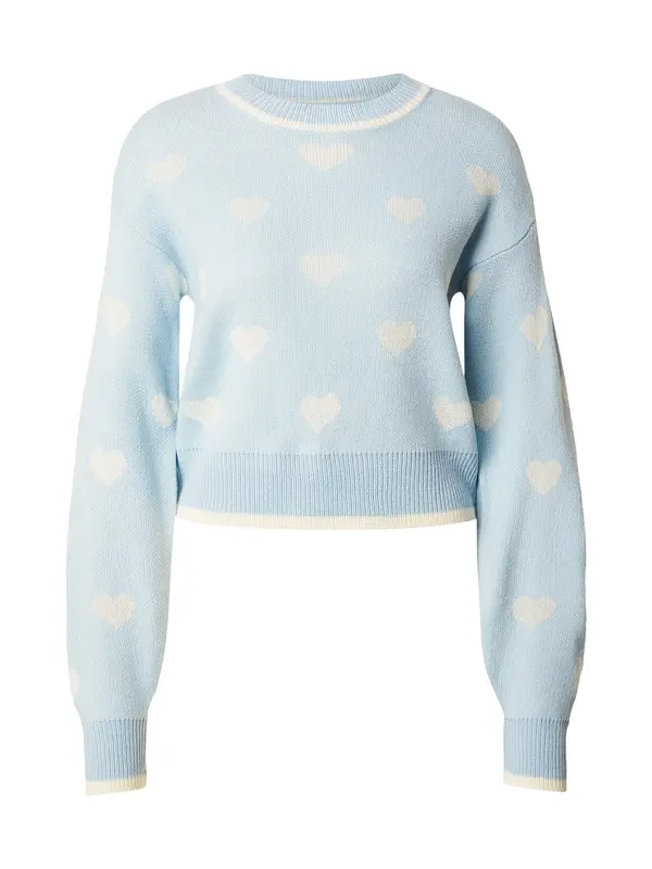 JDY JDY Pulover 'JDYRomance'  pastelno modra / bela