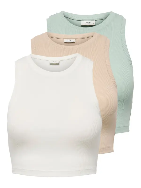 JDY JDY Top 'JDYLucky'  kamela / svetlo zelena / bela
