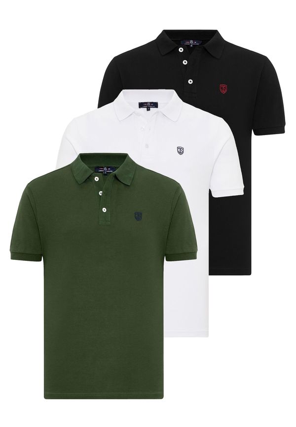 Jimmy Sanders Jimmy Sanders Majica  zelena / črna / bela