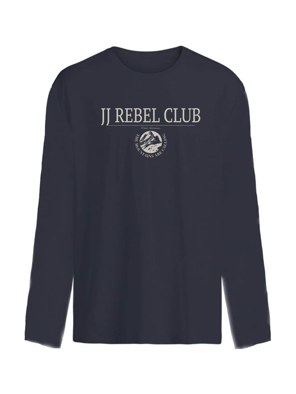 JJ Rebel JJ Rebel Majica 'JREBANDREW'  nočno modra / svetlo siva