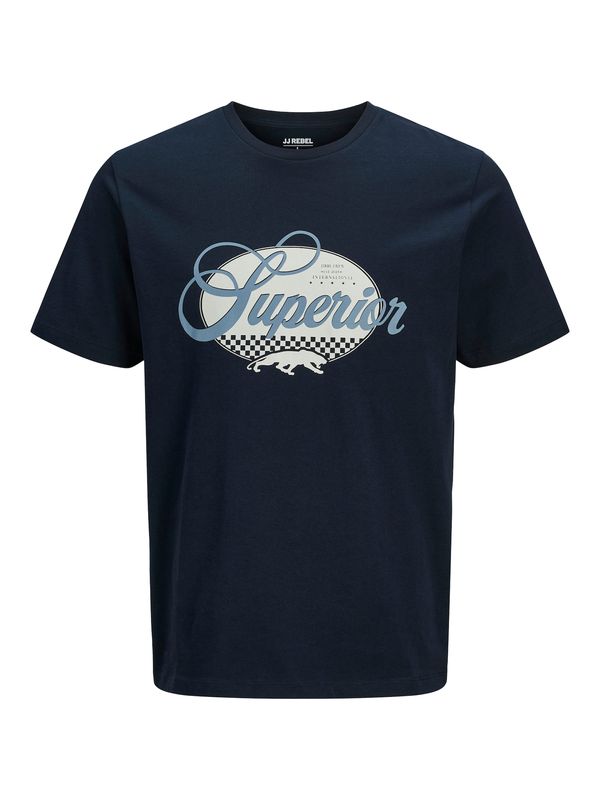 JJ Rebel JJ Rebel Majica 'JREBGASO'  nočno modra / svetlo modra / bela