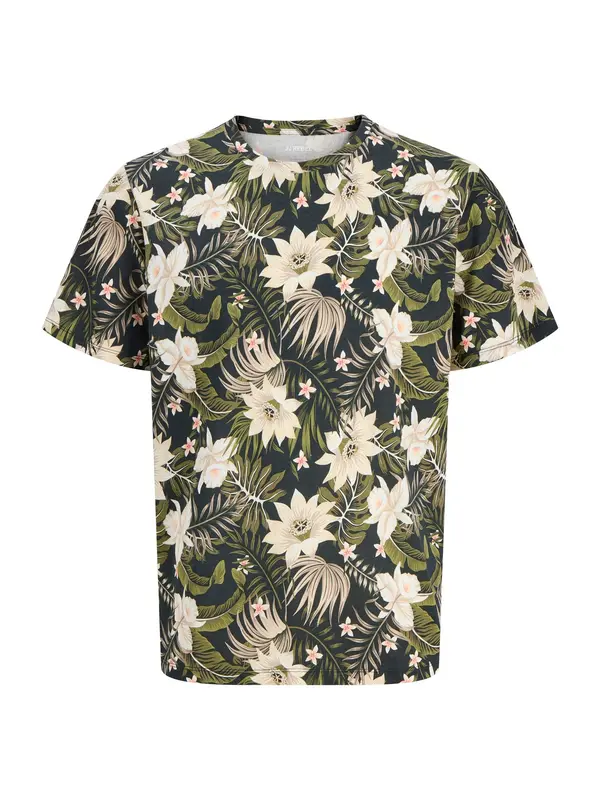 JJ Rebel JJ Rebel Majica 'JREBRUSSEL FLOWER'  bež / kivi / losos / črna