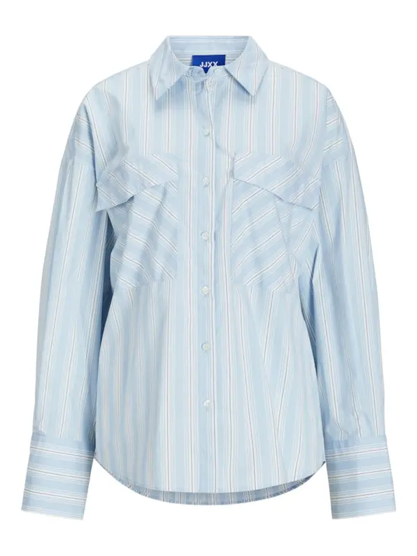 JJXX JJXX Bluza 'JXAva'  svetlo modra / črna / bela