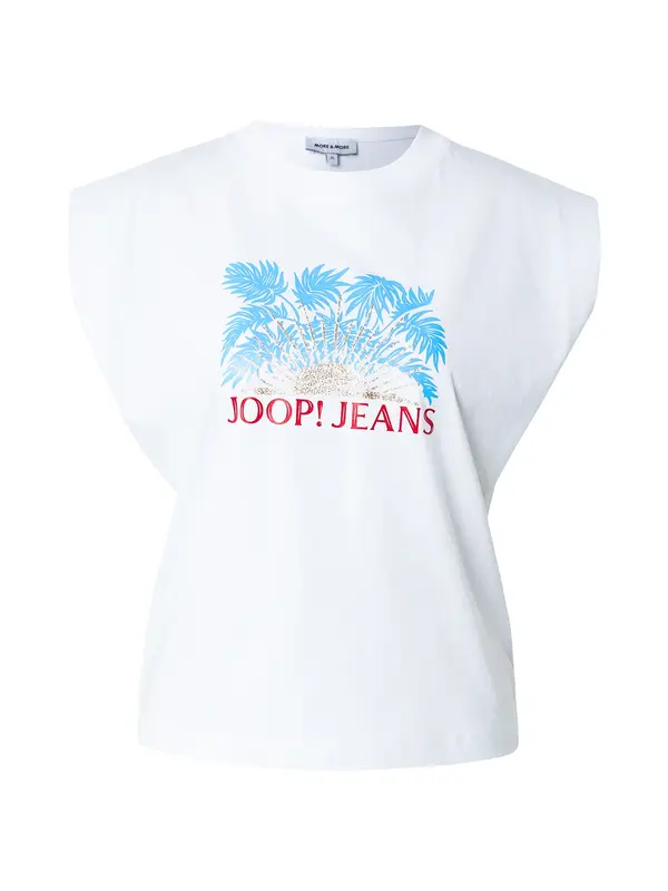 JOOP! Jeans JOOP! Jeans Majica 'Tosha'  temno bež / azur / grenada / bela
