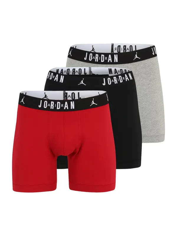 Jordan Jordan Boksarice 'FLIGHT Cotton Core Boxer Briefs'  pegasto siva / rdeča / črna / bela