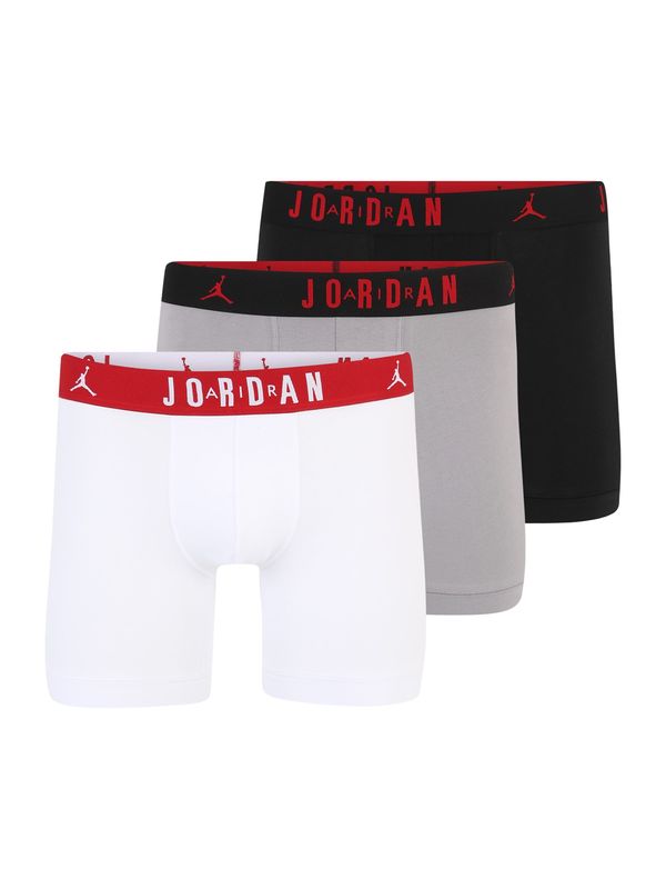 Jordan Jordan Boksarice 'FLIGHT Cotton Core Boxer Briefs'  pegasto siva / rdeča / črna / bela