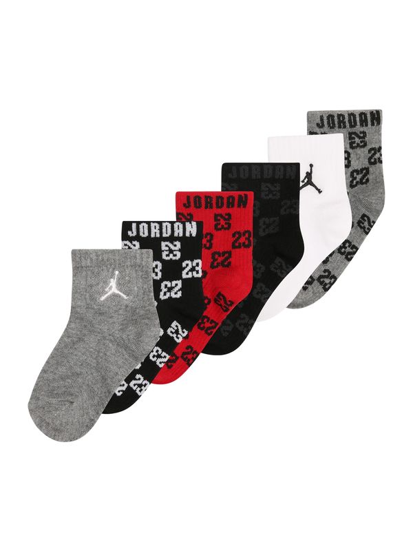 Jordan Jordan Nogavice 'MONOGRAM'  siva / svetlo rdeča / črna