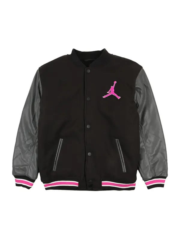 Jordan Jordan Prehodna jakna 'VARSITY'  siva / roza / črna / bela