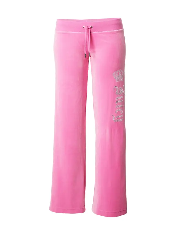 Juicy Couture Juicy Couture Hlače 'Gothic Crown'  roza / srebrna