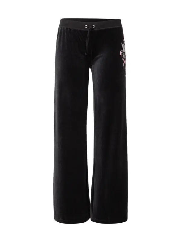Juicy Couture Juicy Couture Hlače 'WRAP YOU UP'  roza / črna / srebrna
