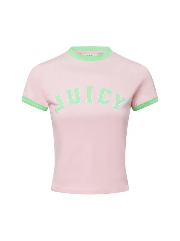 Juicy Couture Juicy Couture Majica 'Collegiate'  svetlo zelena / roza