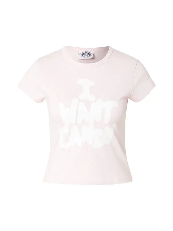 Juicy Couture Juicy Couture Majica 'I WANT CANDY'  rosé / bela