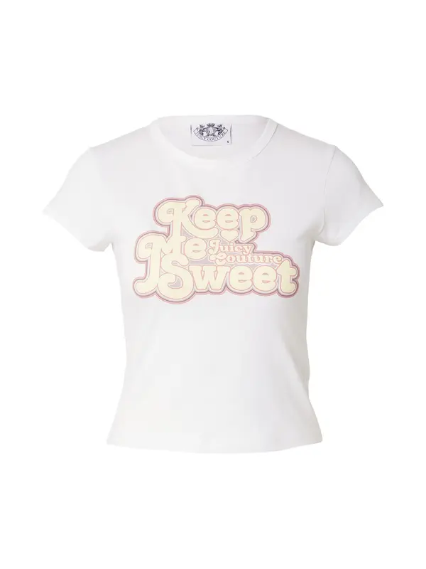 Juicy Couture Juicy Couture Majica 'KEEP ME SWEET'  pastelno rumena / majnica / bela