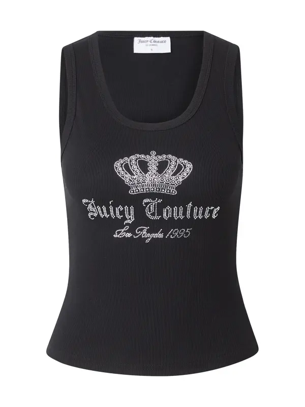 Juicy Couture Juicy Couture Top 'Crown'  črna / srebrna