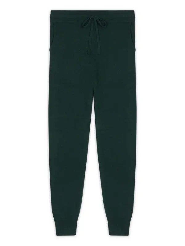 JUST CASHMERE JUST CASHMERE Hlače 'WENDY'  temno zelena