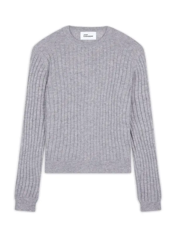 JUST CASHMERE JUST CASHMERE Pulover 'Avana'  pegasto siva