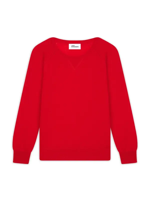 JUST CASHMERE JUST CASHMERE Pulover 'Helen'  rdeča