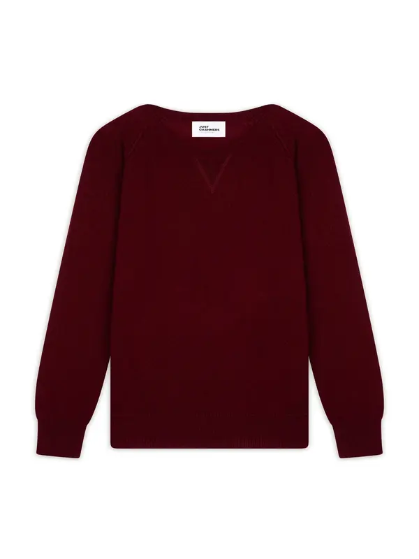 JUST CASHMERE JUST CASHMERE Pulover 'Helen'  vinsko rdeča