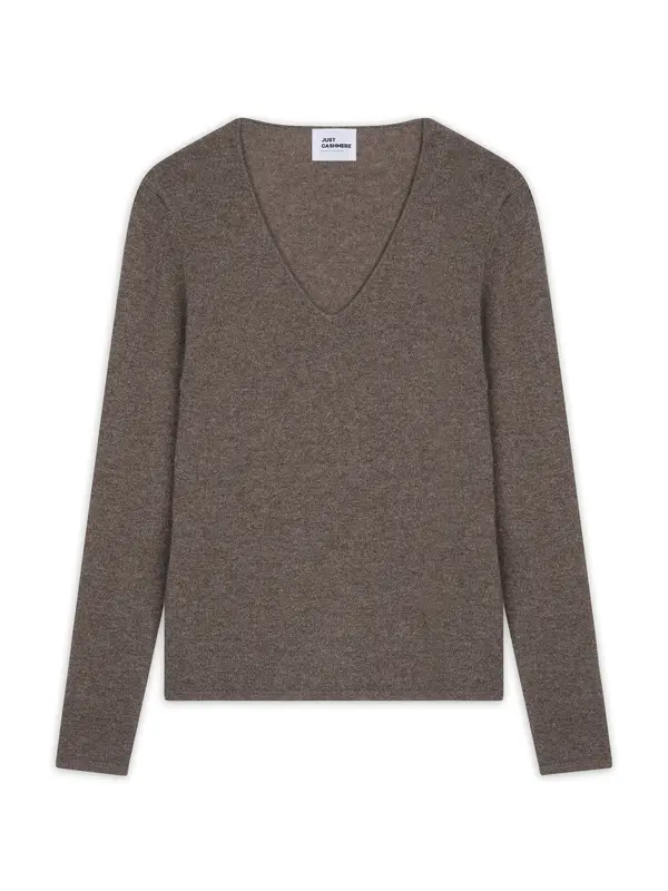 JUST CASHMERE JUST CASHMERE Pulover 'Joan'  čokolada