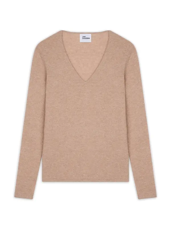 JUST CASHMERE JUST CASHMERE Pulover 'Joan'  mokka
