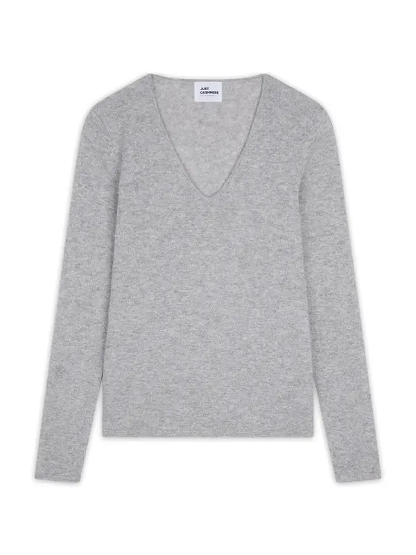 JUST CASHMERE JUST CASHMERE Pulover 'Joan'  pegasto siva