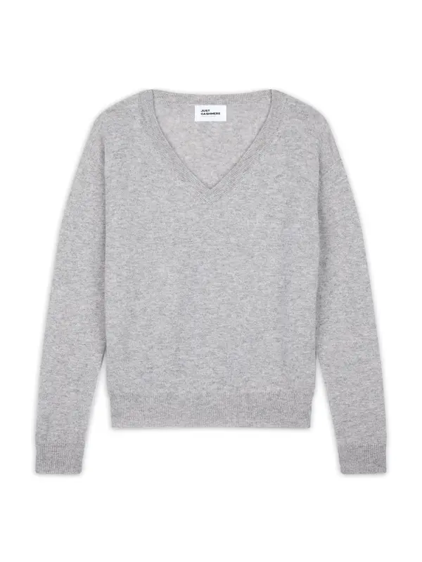 JUST CASHMERE JUST CASHMERE Pulover 'Nora'  pegasto siva