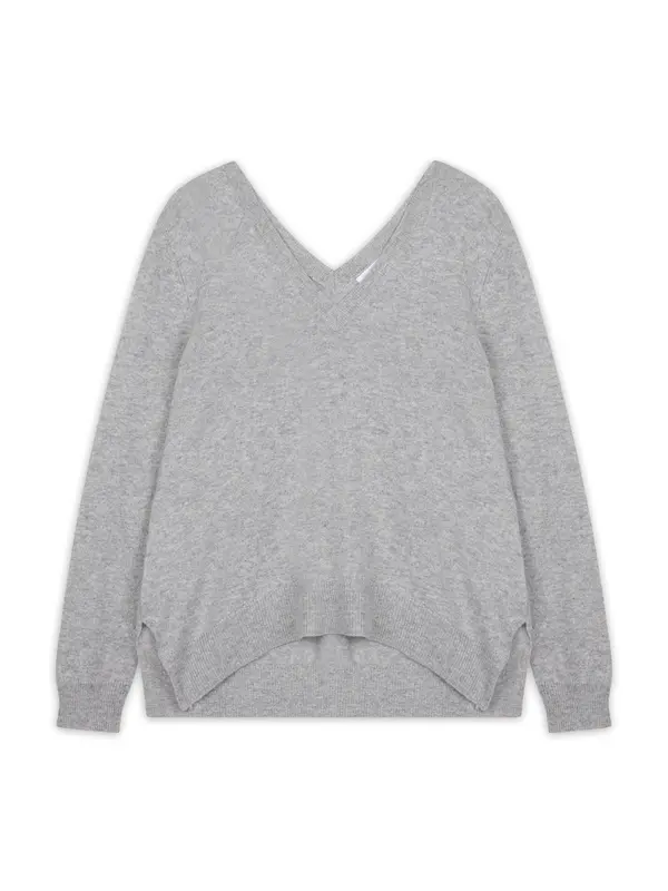 JUST CASHMERE JUST CASHMERE Pulover 'Opal'  pegasto siva