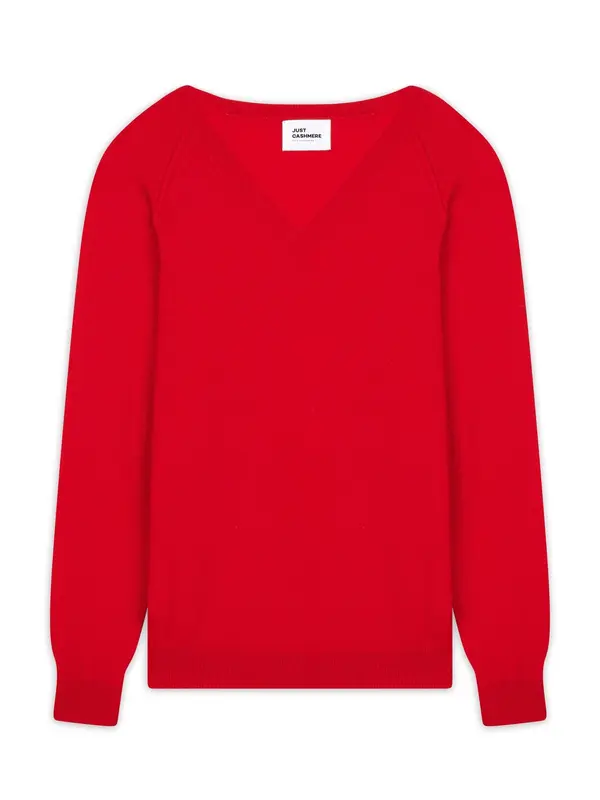 JUST CASHMERE JUST CASHMERE Pulover 'Phoebe'  rdeča