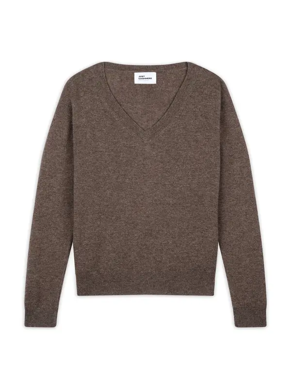 JUST CASHMERE JUST CASHMERE Pulover  pikčasto rjava