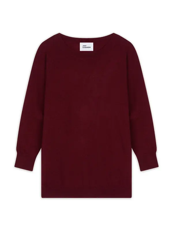 JUST CASHMERE JUST CASHMERE Pulover 'Rebecca'  bordo