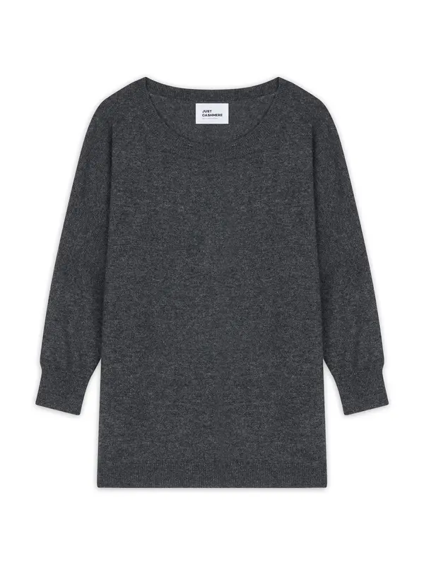 JUST CASHMERE JUST CASHMERE Pulover 'REBECCA'  pegasto siva