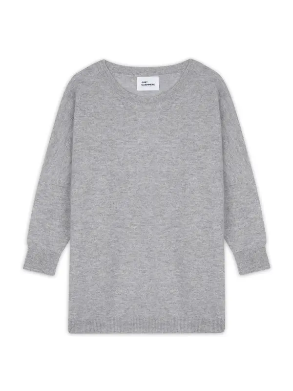 JUST CASHMERE JUST CASHMERE Pulover 'Rebecca'  pegasto siva