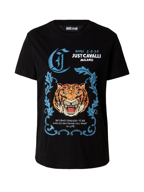 Just Cavalli Just Cavalli Majica  neonsko modra / oranžna / črna / bela