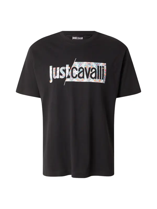Just Cavalli Just Cavalli Majica  svetlo modra / oranžna / črna / bela